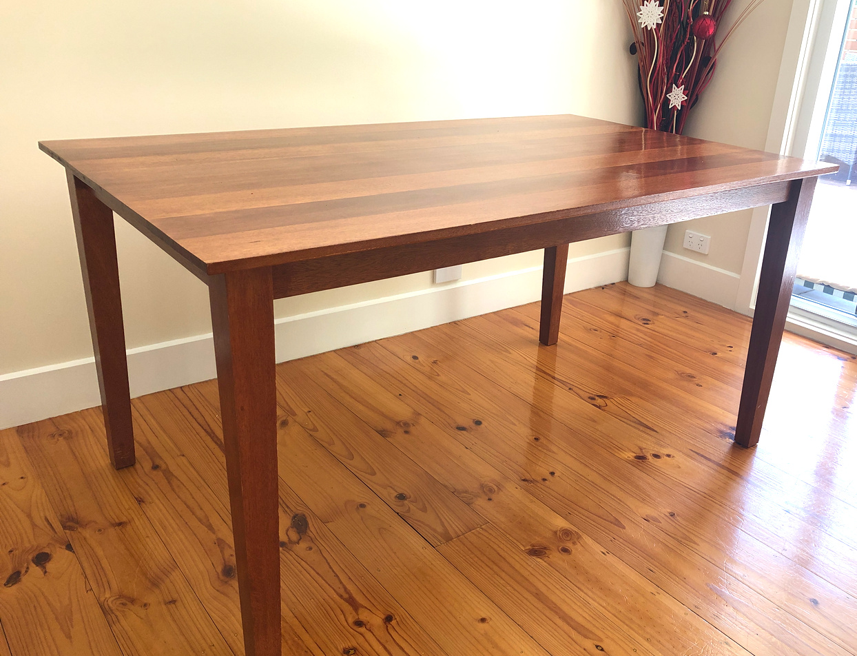 Tasmanian oak dining table with clean modern lines