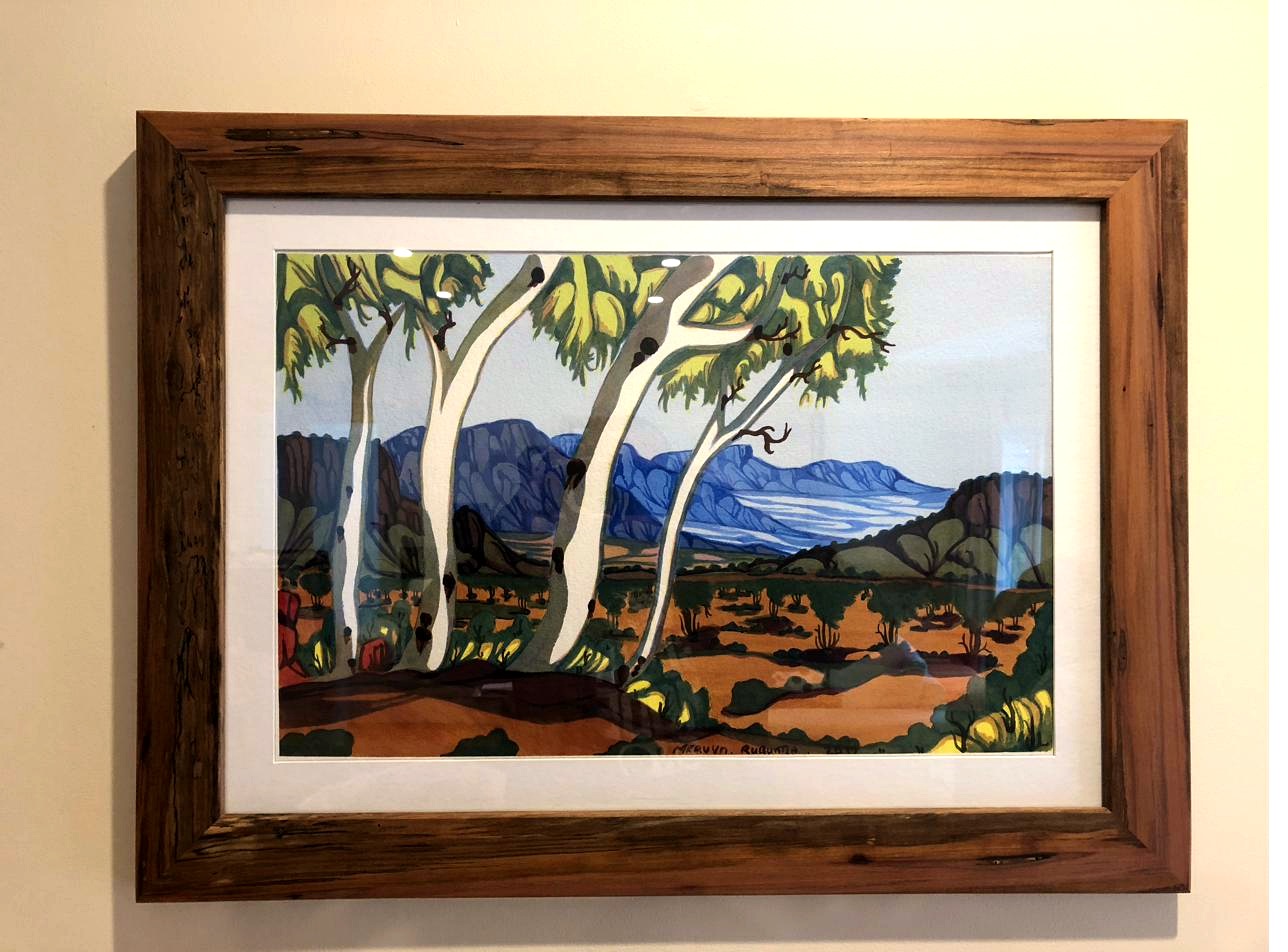 Tasmanian myrtle picture frame — Australian landscape painting